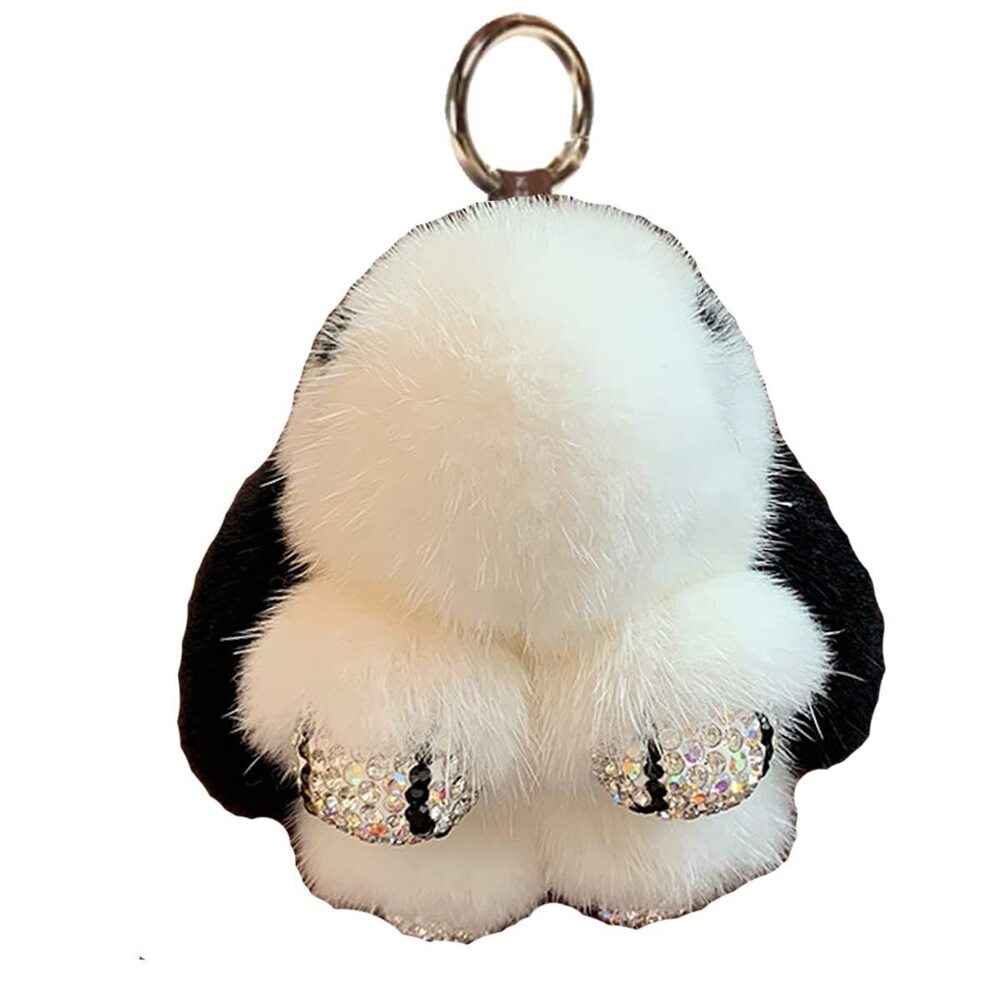 8248 Mink Fur Pom Pom Keychain Fluffy Bunny Soft Novelty Keychains